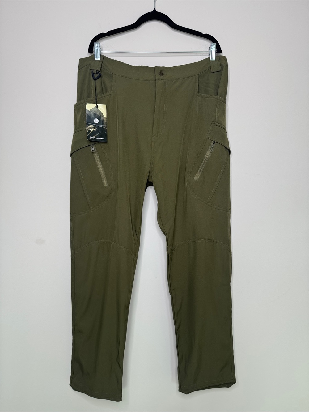 Olive Green Hiking Utility Cargo Pants Outdoors Size 16